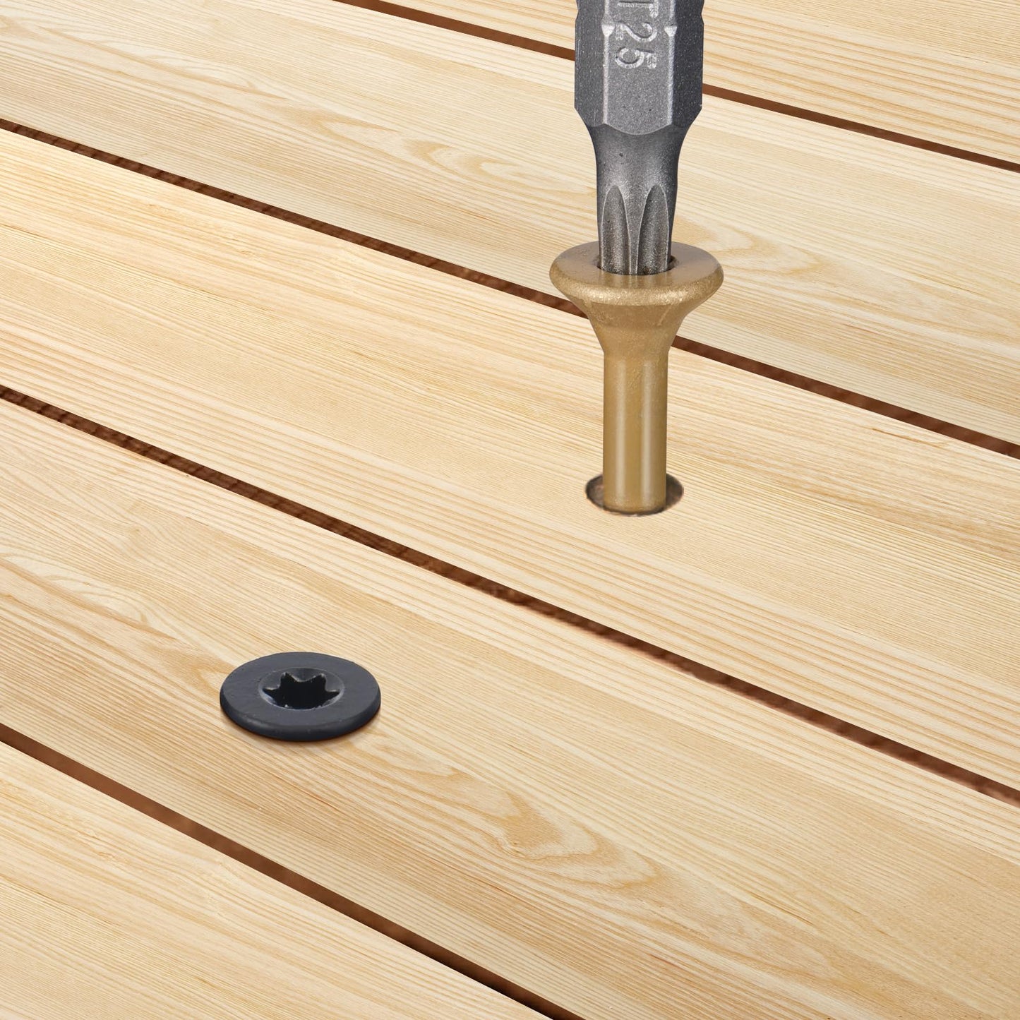 VGBUY 90Pcs Deck Screws, #8#10 Wood Screws Assortment Kit, Heavy-Duty Exterior,Star Drive,Bronze (1-1/2",2",2-1/2",3"),T25 Star Bit