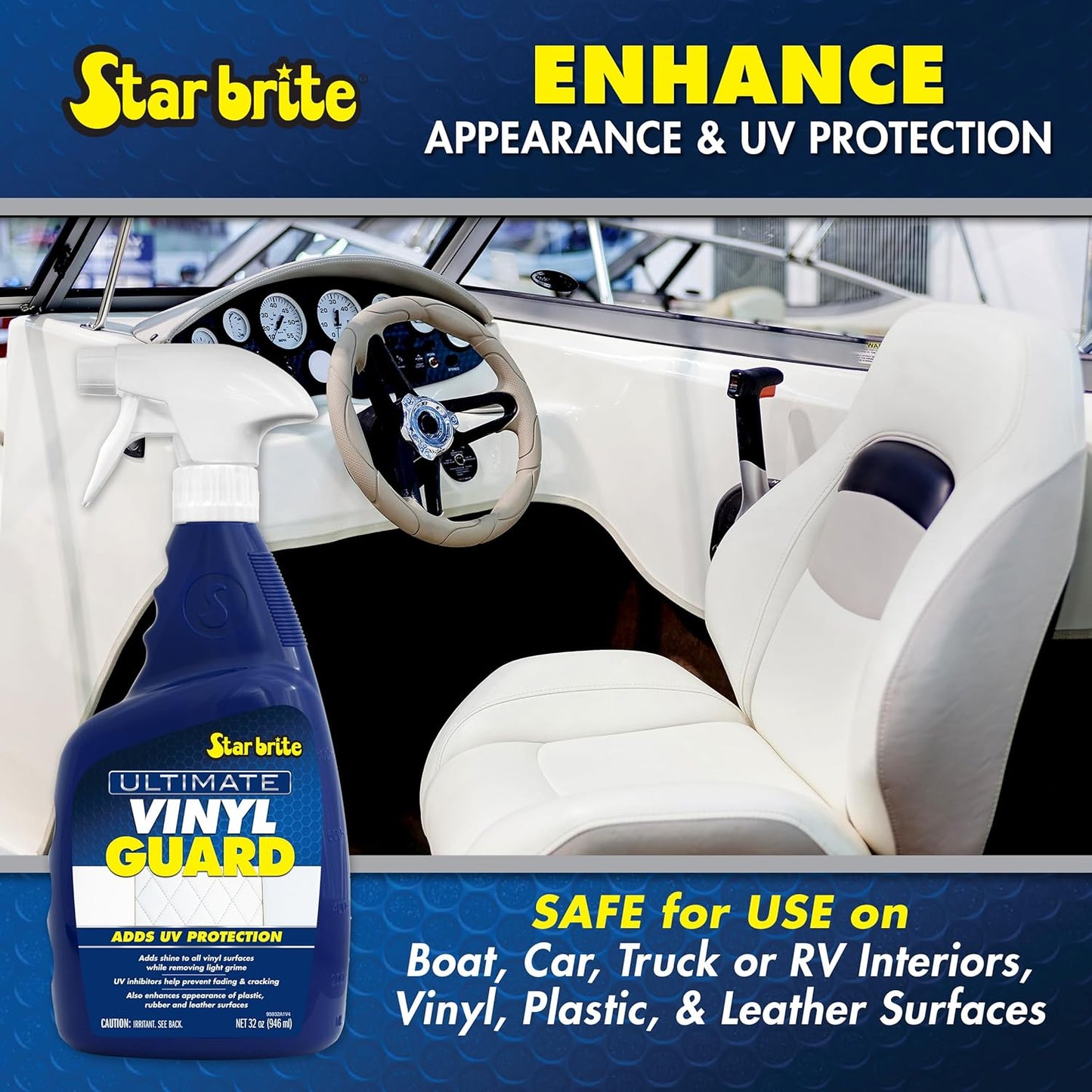 Star Brite Ultimate Vinyl Guard - Spray-On Protection & Shine - Prevents Fading & Cracking - 32 Oz