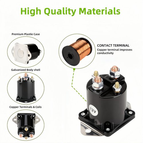 GENOUR Golf Cart Solenoid 12V - OEM# 1013609 1012275 Compatible with Club Car DS/Precedent/Carryall (1984-Up Gas) | Continuous Duty Solenoid Replacement for Club Car Parts & Golf Cart Repair