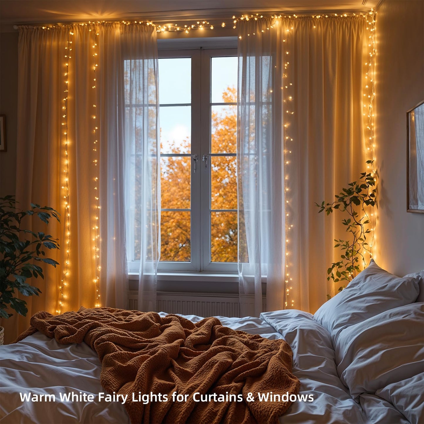 Etinga 100 LED String Lights 33ft Warm White, Plug in Fairy Lights with 8 Lighting Modes, Indoor Outdoor Christmas Lights for Bedroom Tree Yard Patio Wedding Holiday Decor (Warm White, 100 LED 33ft)