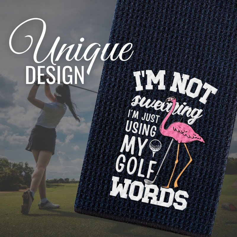 CybGene Golf Gifts for Women, Flamingo Golf Towel, 16”x 24” Microfiber Golf Towel