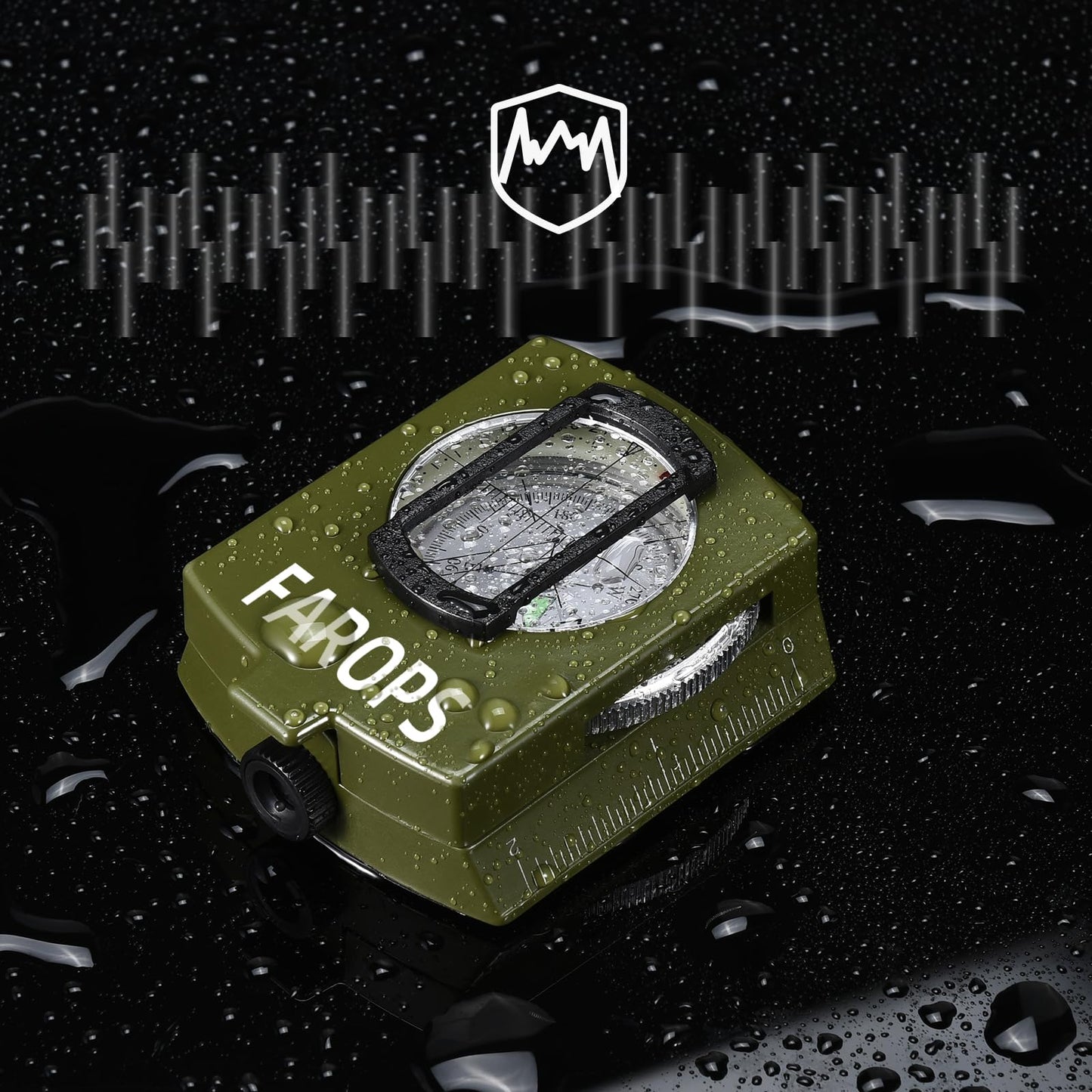 Military Lensatic Sighting Compass Survival with Carrying Bag, Compass for Hiking,Waterproof and Shakeproof, Army Green