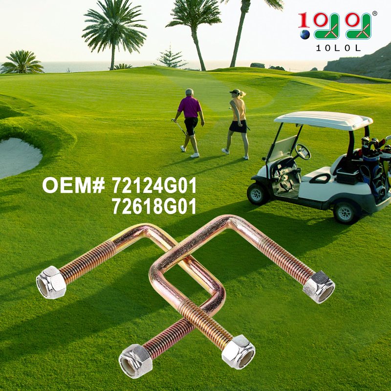 10L0L Golf Cart Leaf Spring Bolts for EZGO TXT 1994-up Golf Cart, EZGO TXT Rear U Bolts Includes Nuts, OEM 72124G01, 72618G01, 72029G01 (2 PCS)