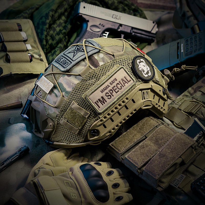 OneTigris Helmet Cover No Helmet, Tactical Airsoft Cloth Cover for Ops-Core Fast PJ Helmet in Size M/L, Ballistic FAST Helmet in Size M/L, Non-Ballistic FAST Bump Helmet in Size L/XL, Multicam, Medium