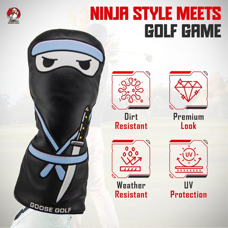 Universal Golf Club Headcovers for Driver and Woods – Compatible with All Brands (Callaway, Taylormade, Titleist…) – Premium Protection with Elastic Closure – Goose Golf (Blue)