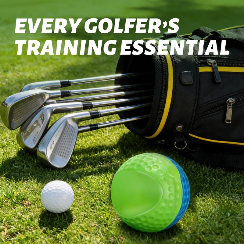 Orvane Golf Training Aid Ball – Forearm Connection Swing Trainer for Consistent, Precise Swings | Fix Slicing, Scooping & Chicken-Wing, Soft Memory Foam，Adjustable Lanyard (M, Blue/Green)