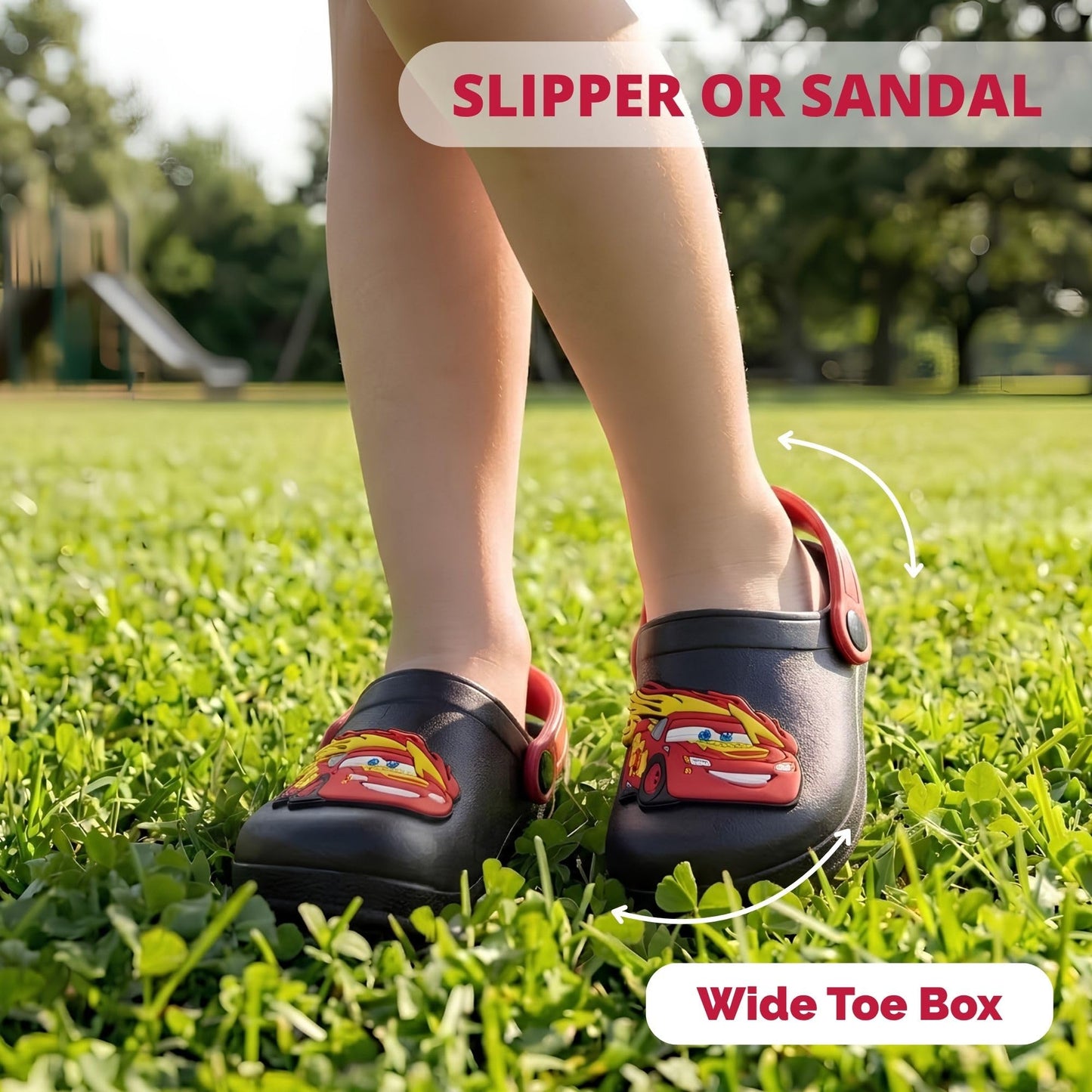 Josmo Kids Cars Clog Sandal Waterproof Slip-On Slides for Boys Lightning McQueen Closed Toe Clogs with Backstrap Sizes: 5-10 Toddler 11-12 Little Kid