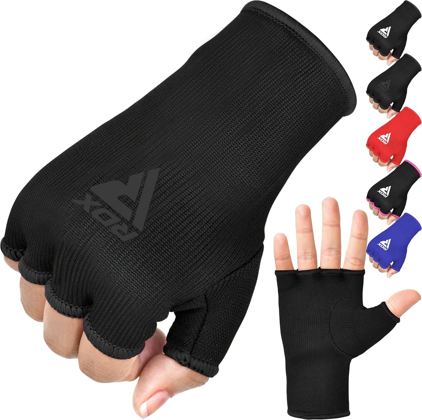RDX Boxing Hand Wraps - Elasticated Inner Gloves for Men & Women | Fist Protection for MMA, Muay Thai, Kickboxing