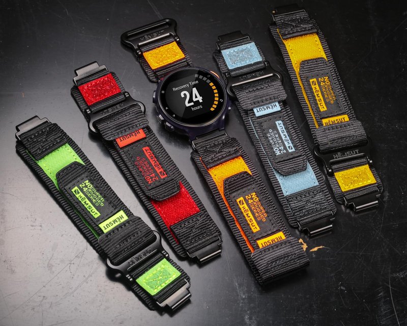 Military-Grade Nylon Strap for Garmin Forerunner 735XT/235/220/230/620/630/235 Lite, Approach S20/S5/S6, Hoop and Loop Adjustable Design (Tools set Included)