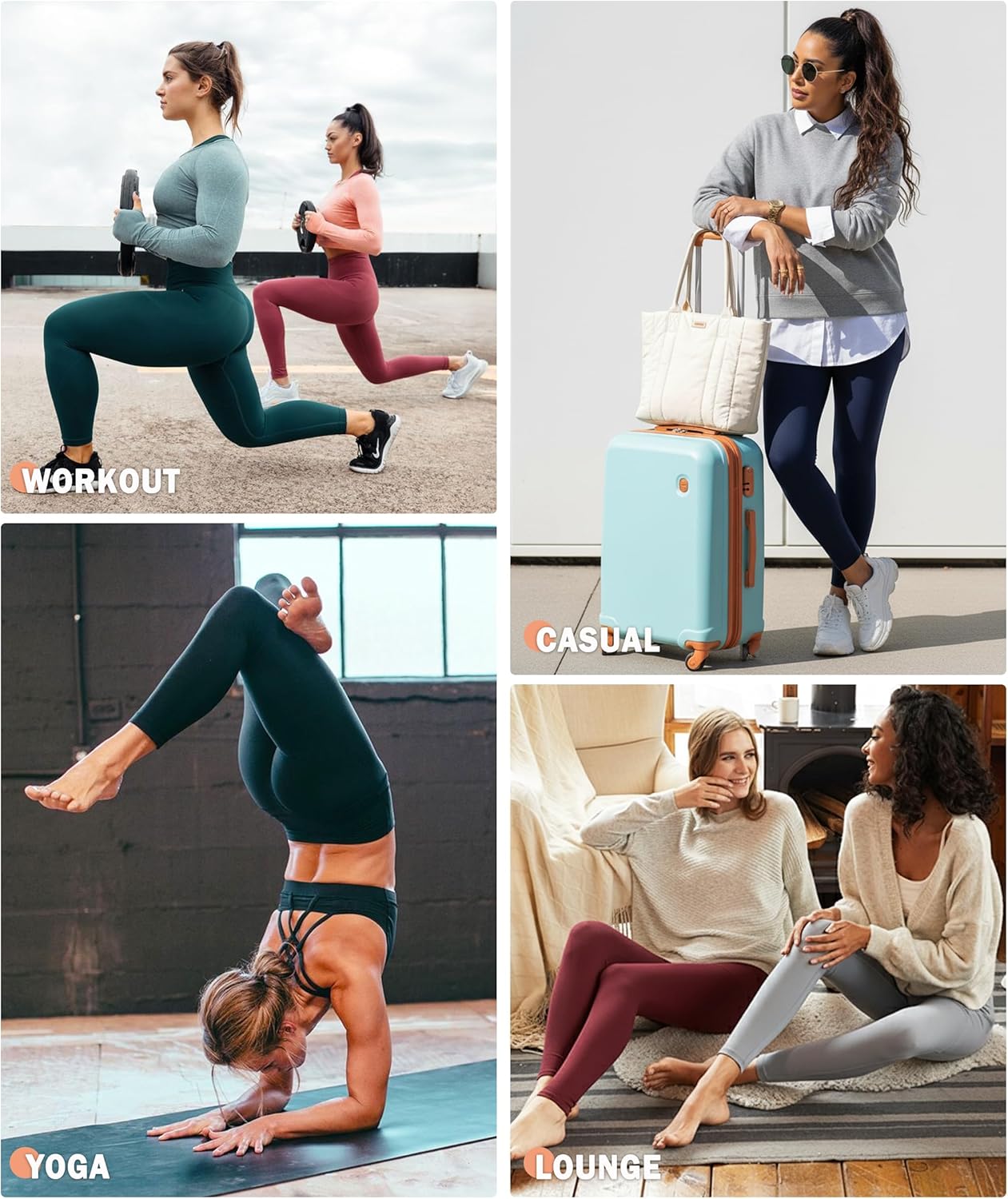 NEW YOUNG Leggings for Women - High Waisted Tummy Control Yoga Pants with Pockets | 3 Pack