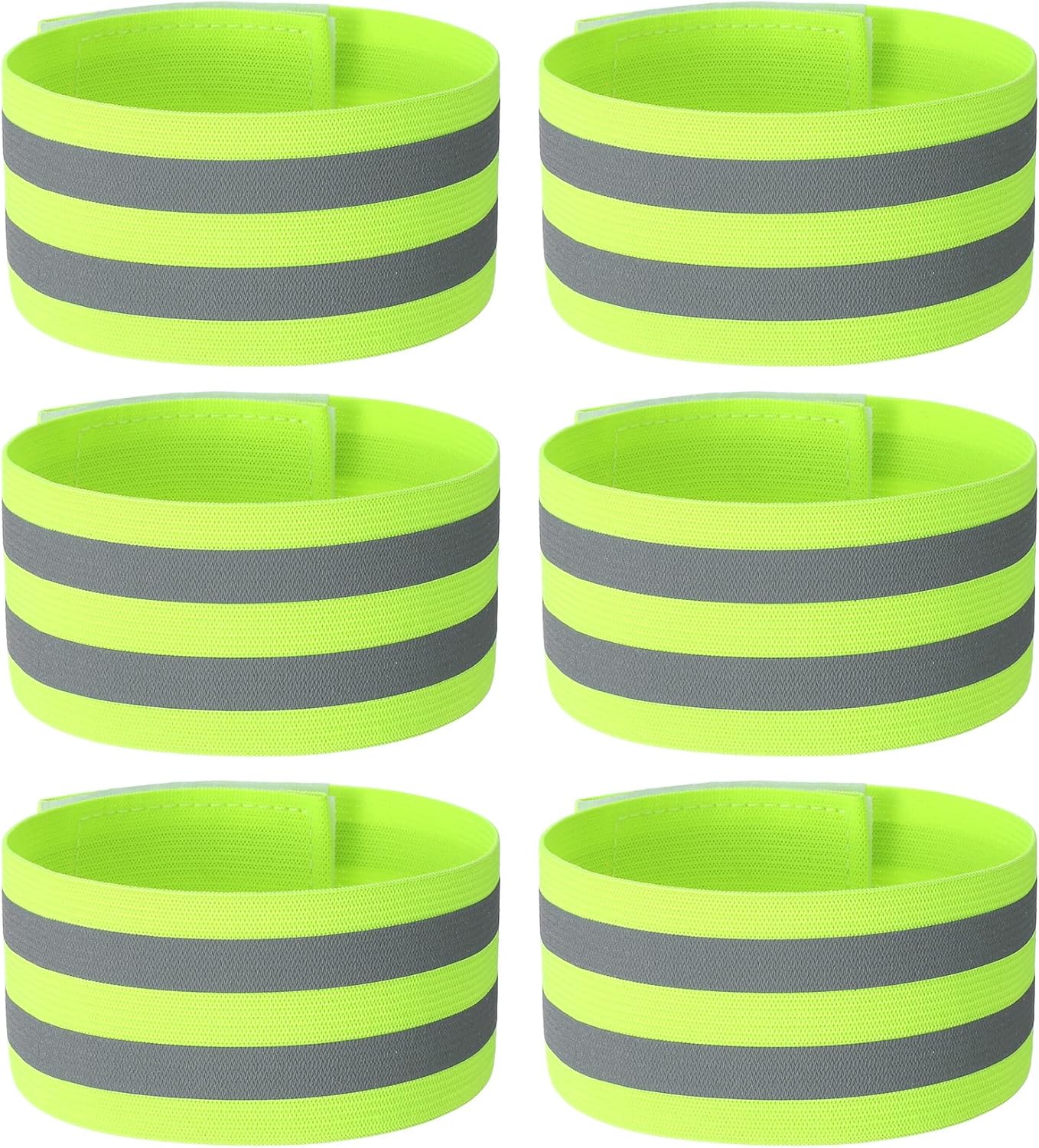 Skiennix Reflective Arm Bands - Adjustable Elastic for Runners & Night Walkers | 6PCS Set