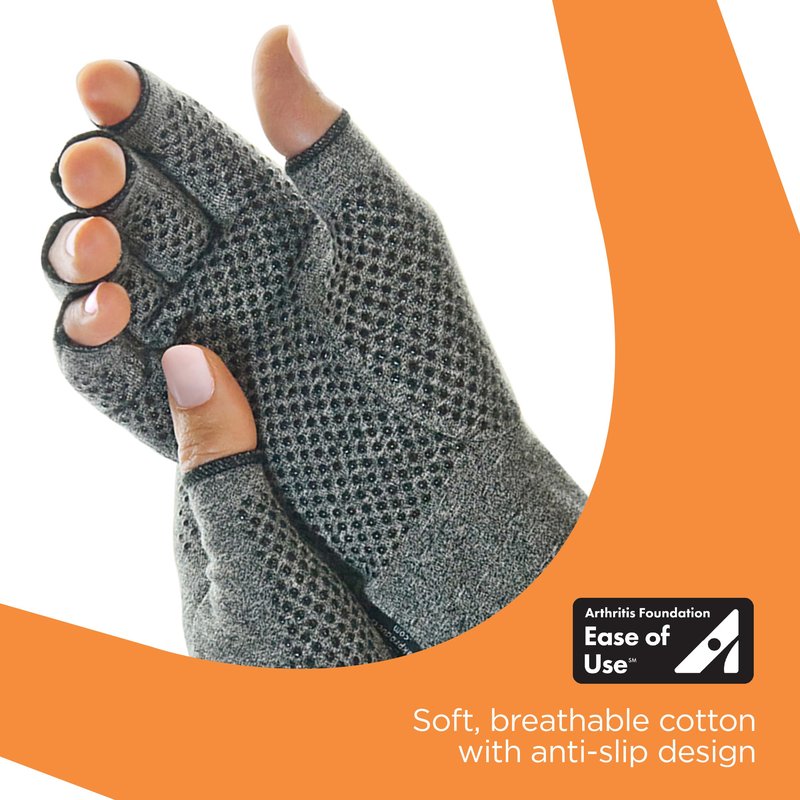 Brownmed IMAK Compression Active Gloves - Fingerless Compression Gloves for Arthritis & Joint Pain Relief - Large