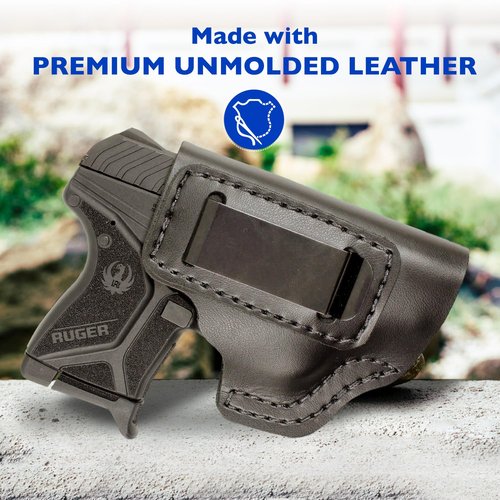 DeSantis Insider Gun Holster - Conceal Carry IWB Holster for Men & Women, Fits the Ruger LCP II, Ruger LCP Custom, Ruger LCP Max, Taurus Spectrum .380 - Right Hand Draw, Black