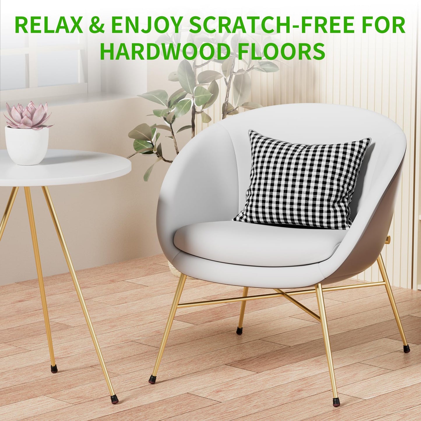 8 Pcs Extra Small Chair Leg Floor Protectors with Felt Pad - Furniture Pads for Hardwood Floors - Round Silicone Stool Cover Caps - Anti-Scratch and Reduce Noise(Black, Fit: 0.35"~0.55")