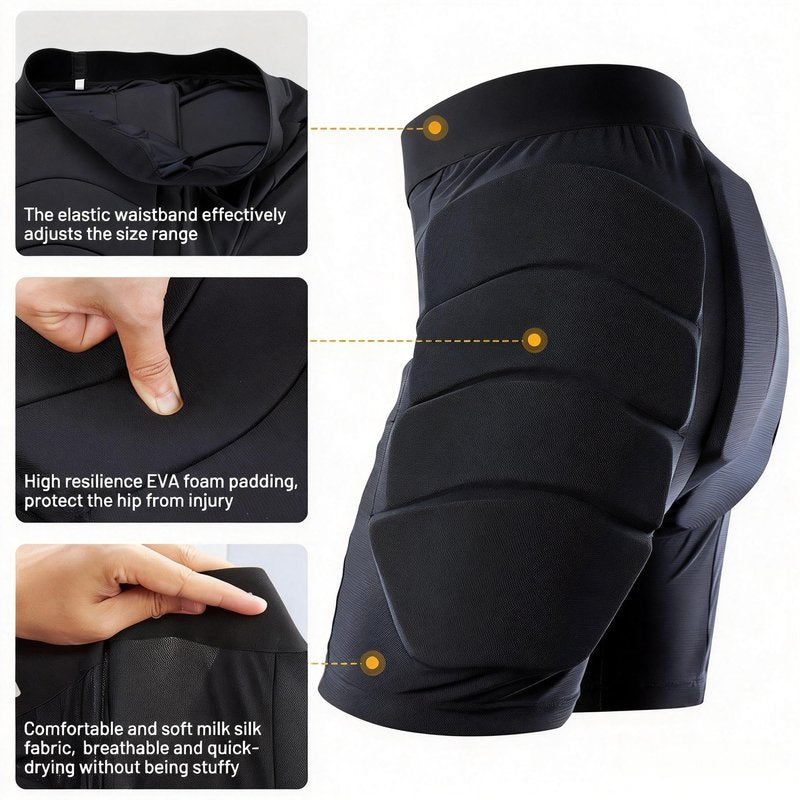 Tanden Padded Shorts Hip Impact Shorts Tailbone Protector Pad for Snowboarding Pads, Snowboard Butt Pad for Skating Ski Skateboarding Ice Figure Skating Crash Pads M