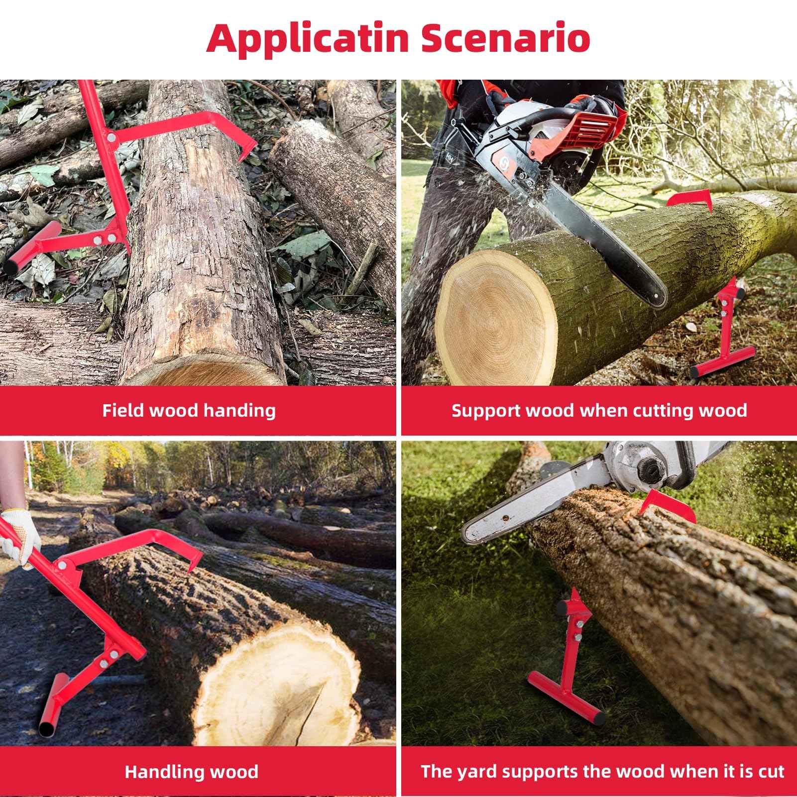 Teodute 51.18"" Timberjack Log Lifter, Adjustable Log Roller Cant Hook,Heavy-Duty Carbon Steel Log Jack for Rolling and Raising Up The Logs,Log Roller Tool, Black