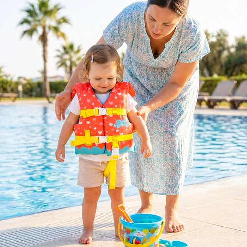 Dark Lightning Infant Life Jacket - USCG Approved Swim Vest for Babies 0-30 lbs | Ideal for Pool & Beach Fun