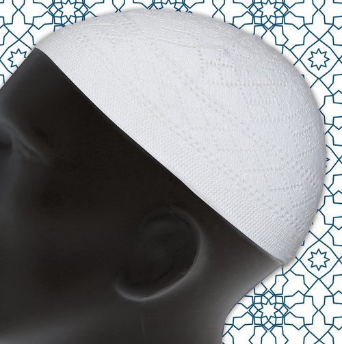 Kapobia Kufi Hats for Men, Muslim Clothes for Men,%100 Breathable Skull Beanie, Crochet Cap, Handicraft Taqiyah, Cufi, Kufe (10 Pieces, White-Black)