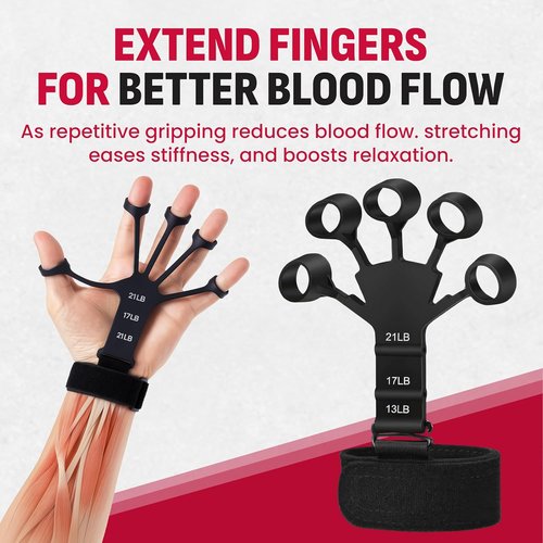 Grip Strength Trainer Kit - 4 Pack Hand Grippers with Adjustable Resistance for Muscle Building & Recovery
