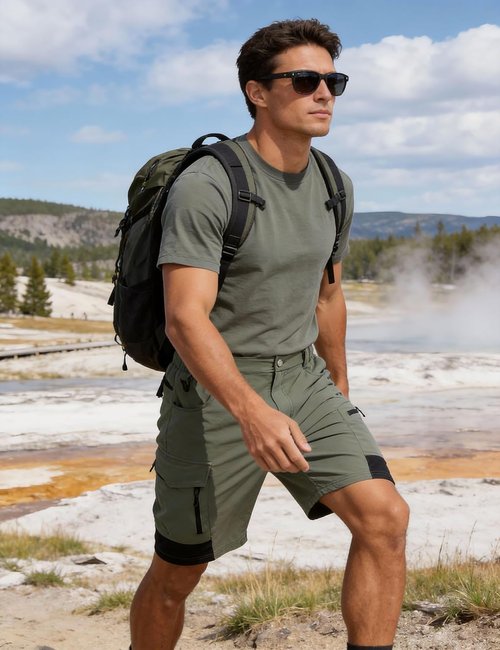 EZRUN Men's Tactical Cargo Shorts - Quick Dry Multi-Pocket Design for Hiking, Fishing & Travel