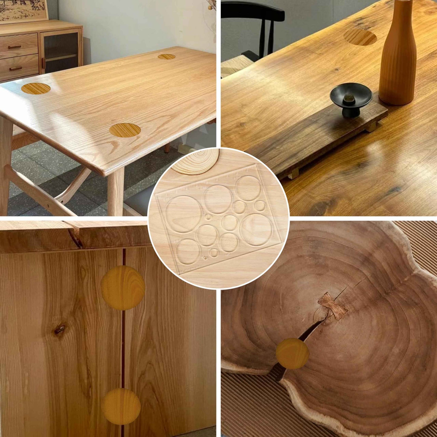 Soimuk Router Templates for Woodworking,Router Jig Circle Inlay Templates Decorative,13-in-1 Router Templates(10 * 7.8 inches)