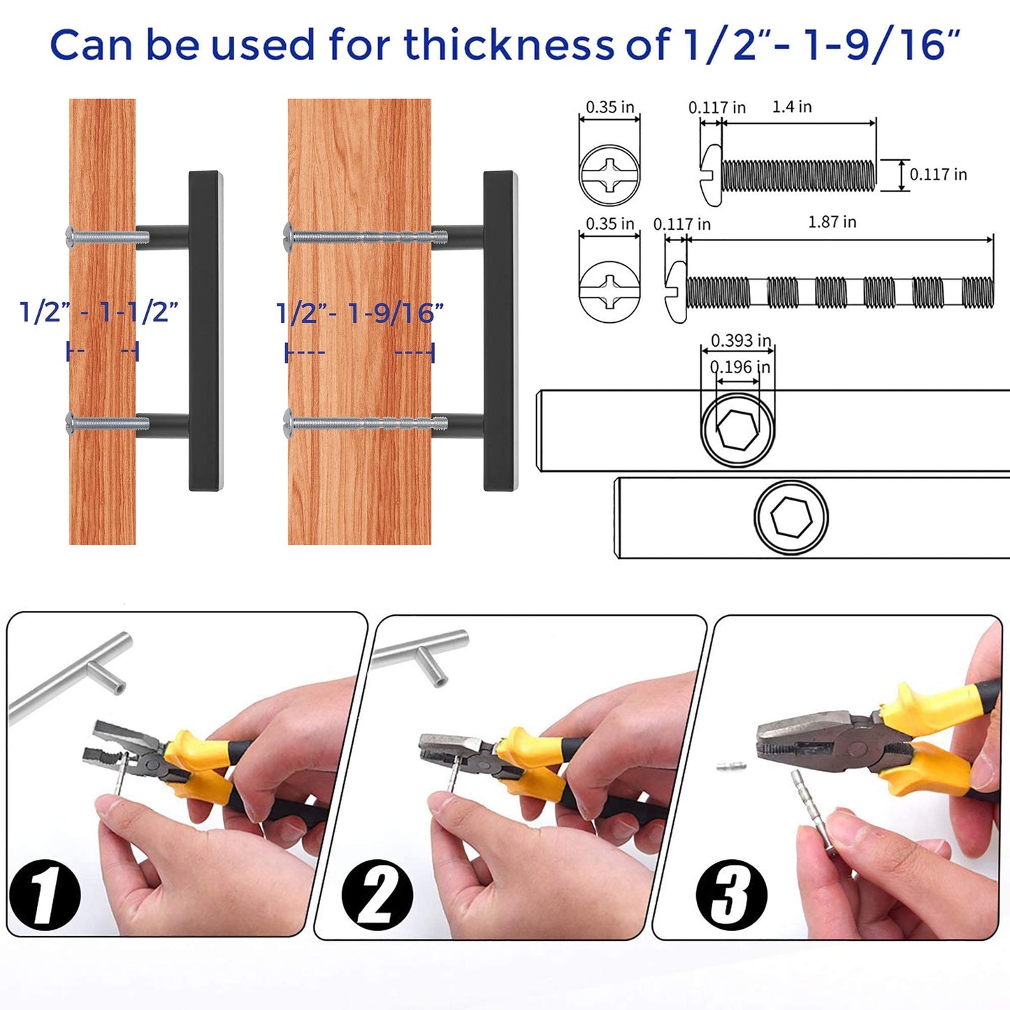 Ravinte 55 Pack Black Cabinet Pulls 3inch Matte Black Cabinet Handles Kitchen Pulls for Cabinets with Drill Mounting Template 5in Overall Length