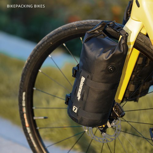 Rhinowalk Bike Front Fork Bag Waterproof Bike Pannier Bag Saddle Bag Fork Bag Bicycle Rack Bag 7L for Mountain Bike Road Bike Accessories-Black (1 pcs)