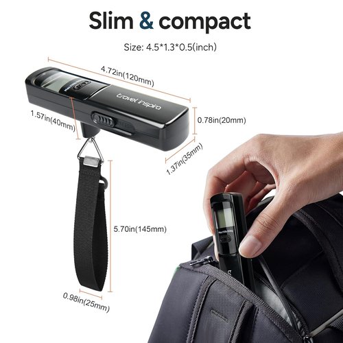 Battery-Free Luggage Scale - Portable Handheld Suitcase Weight Scale | 110 lbs/50 kg Capacity