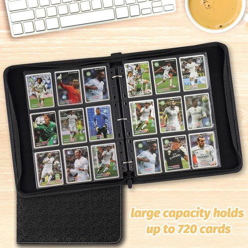 GERMUN 9 Pocket Card Binder - Premium Zip Trading Card Album for MTG, TCG & Sports Cards | 720 Double-Sided Pockets (Black)