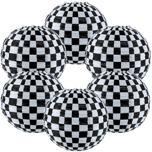 6 Pieces Racing Car Paper Lanterns Decorations - Race Car Party Hanging Supplies for Kids Boys Birthday Baby Shower Home Decor