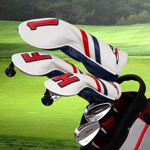 Craftsman Golf US Flag Birdie Red Blue Stripes Golf Club Headcover for Driver Woods Hybrids