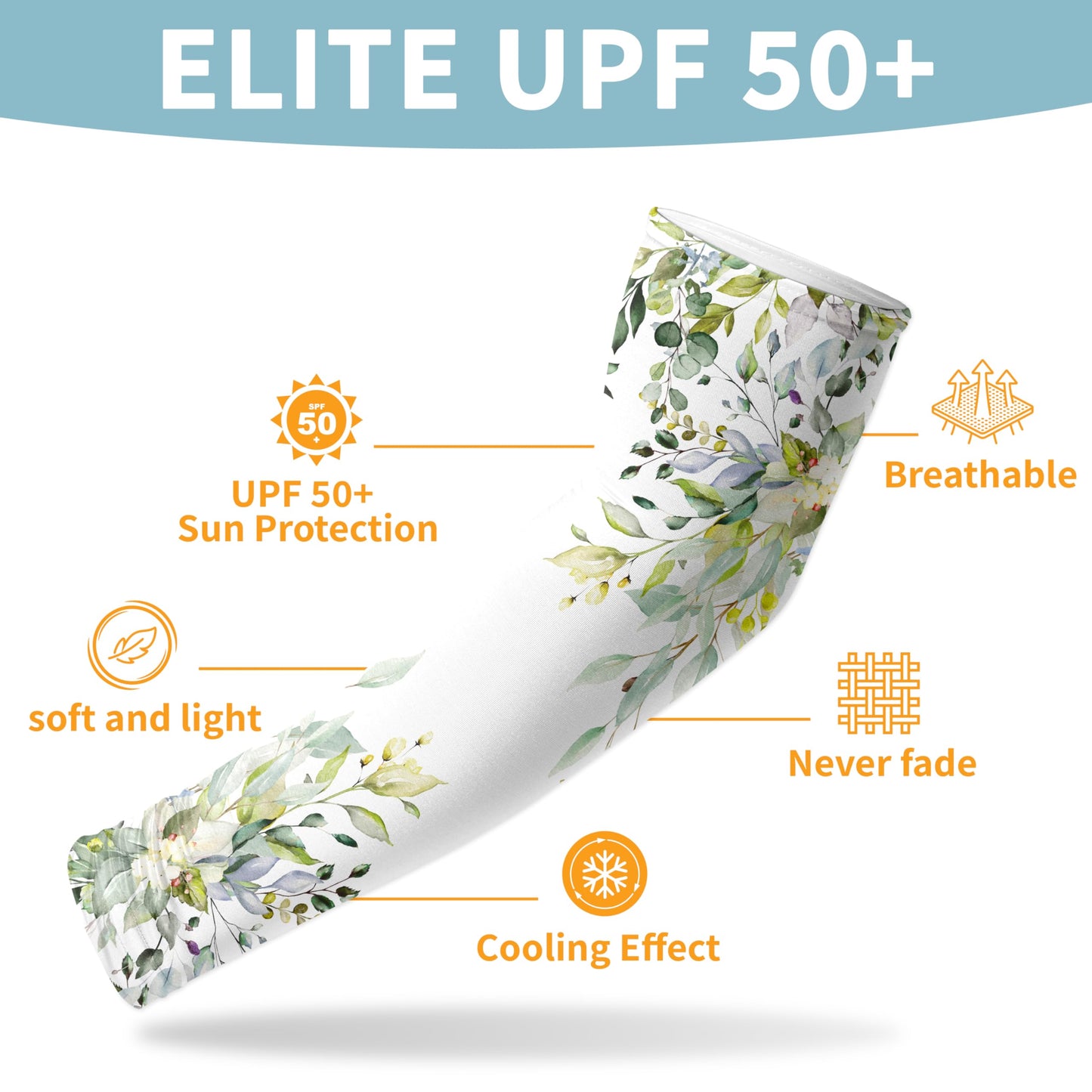 Buwuta Gardening Sleeves for Women Men Green Leaf Sleeves to Cover Arms Sleeves Anti-Scratch Farm Sun Protection Cooling Sleeves for Garden Sports, Large