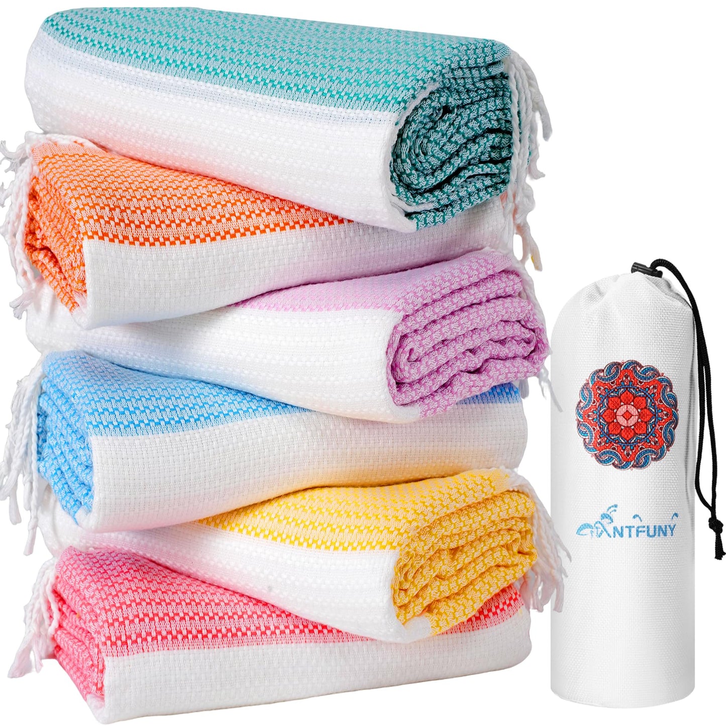 6 Packs Turkish Beach Towels Oversized Swim Towel Set Bulk Quick Dry Bath Pool SandFree Extra Large Xl Big Blanket Adult Travel Essentials Cruise Accessories Must Have Clearance Vacation Stuff