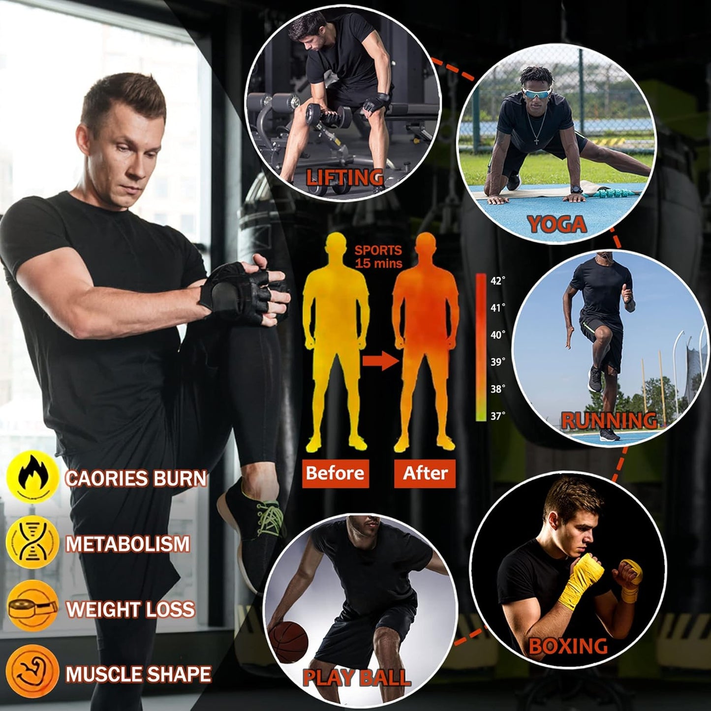 Skiennix Sauna Shirt for Men - Short Sleeve Compression Vest for Effective Sweat & Body Shaping