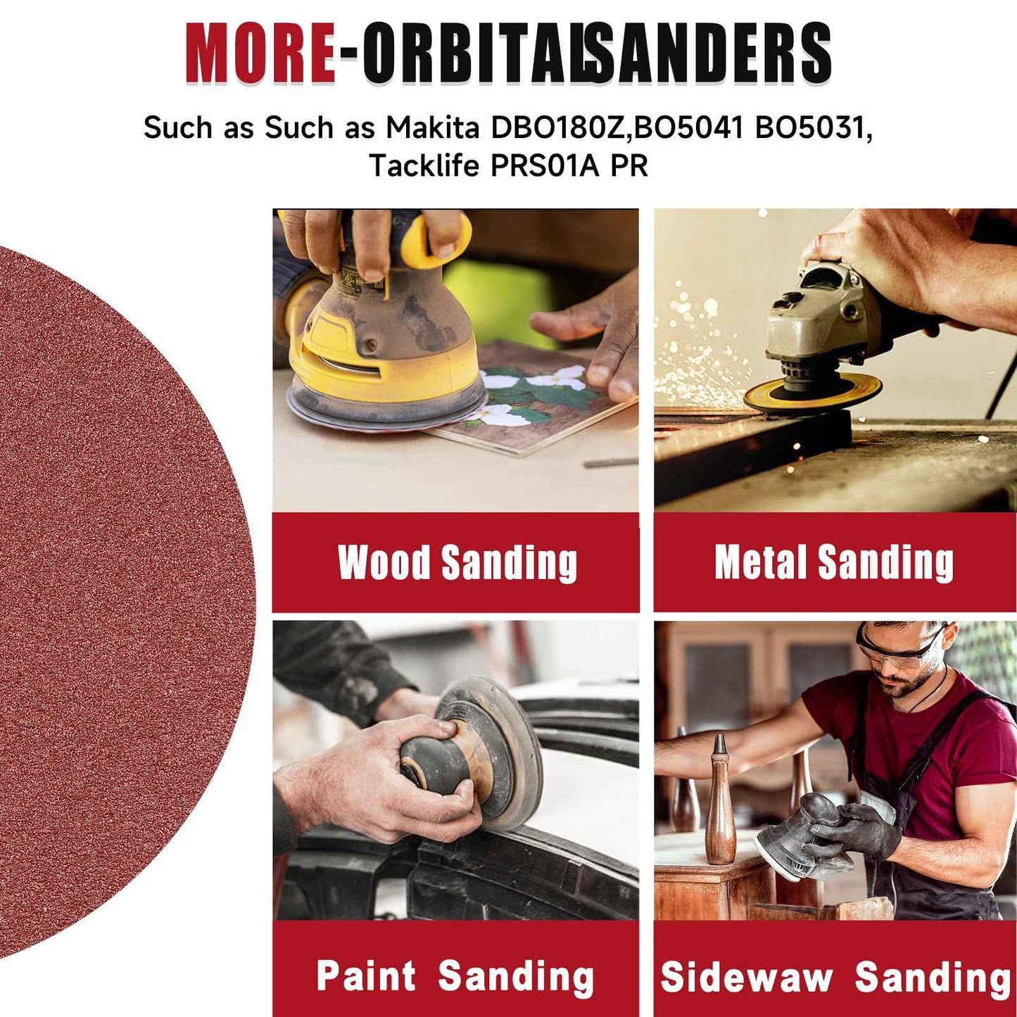 100 PCS 6 Inch Sanding Discs, Hook and Loop Sandpaper 20 x 60 80 120 240 400 Grit Set, Round Orbital Sand Paper Discs for Sander