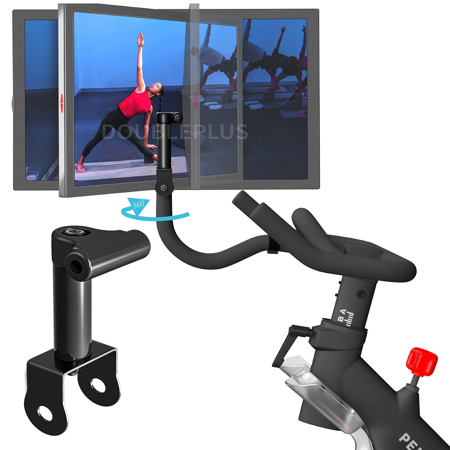 DoublePlus Swivel Compatible with Peloton Bike, Upgraded Swivel for the“ OG” Bike, 360 Degree Adjuster, Easily Adjust & Rotate Your OG Bike Screen, Accessories Compatible with the OG Bike