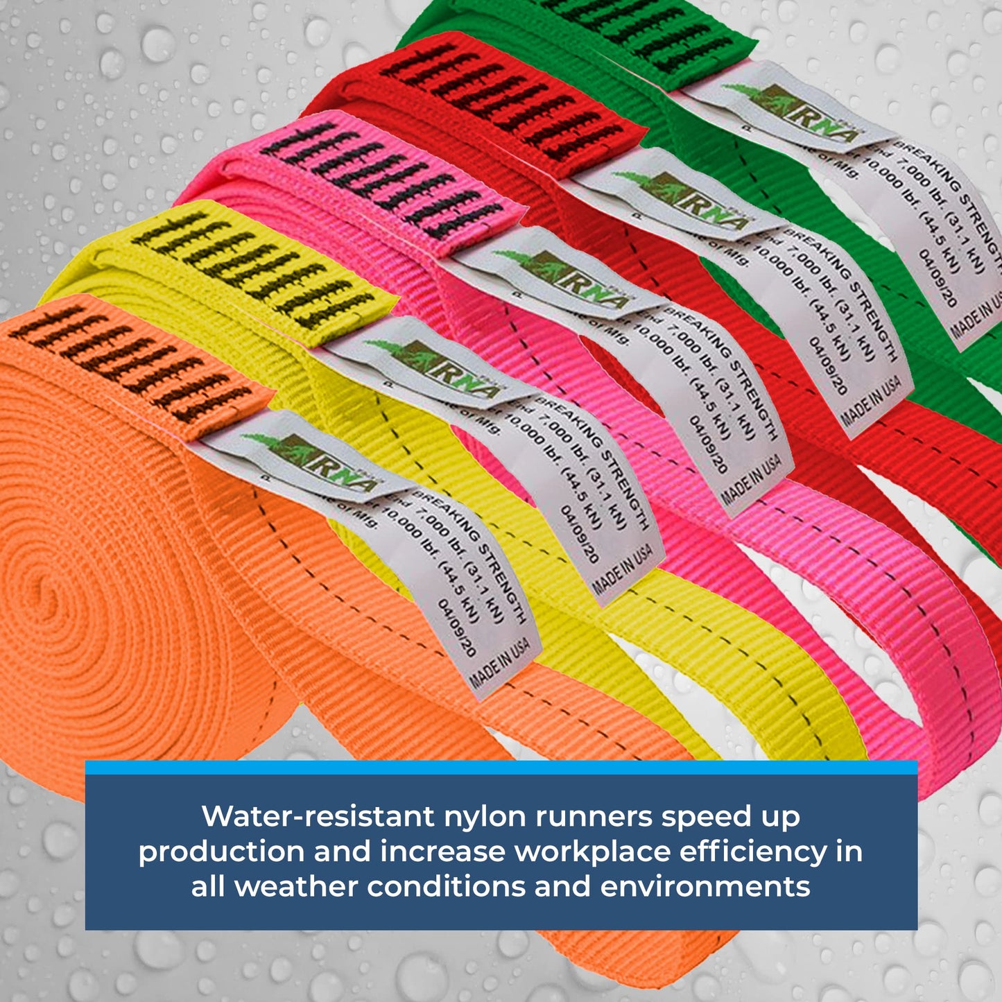RNA Rock-N-Arbor Nylon Loop Runners - Ultra-Strong 7000 lbf Slings, 1-Inch Tubular Webbing Arborist Equipment, Professional Rigging Gear