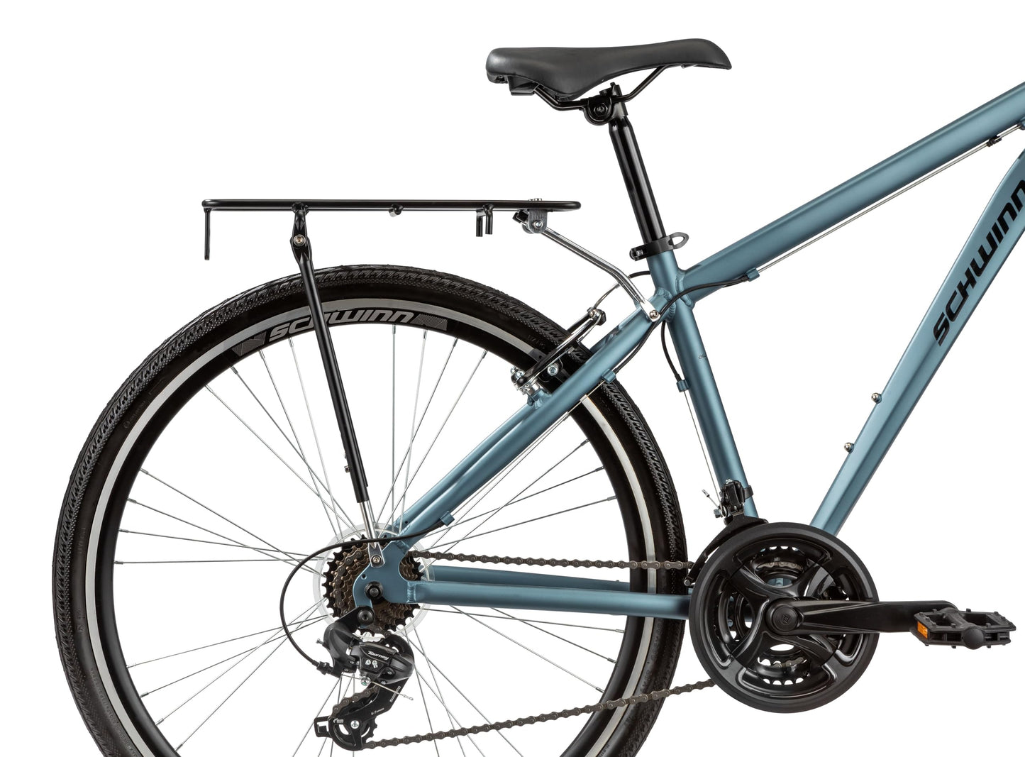 Schwinn Rear Bike Rack, 26 lb Capacity, Lightweight, Compact and Durable Construction, Fits Most Adult Bicycle Frames, Cargo Options for Backpack, Baskets & More, Bicycle Rack for Back of Bike