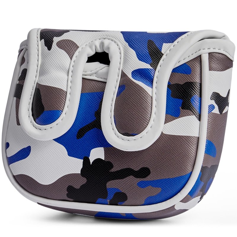 Gbourly Golf Club Blue Camouflage Square Mallet Putter Cover Camo Magnetic Center Shafted PU Leather Headcover