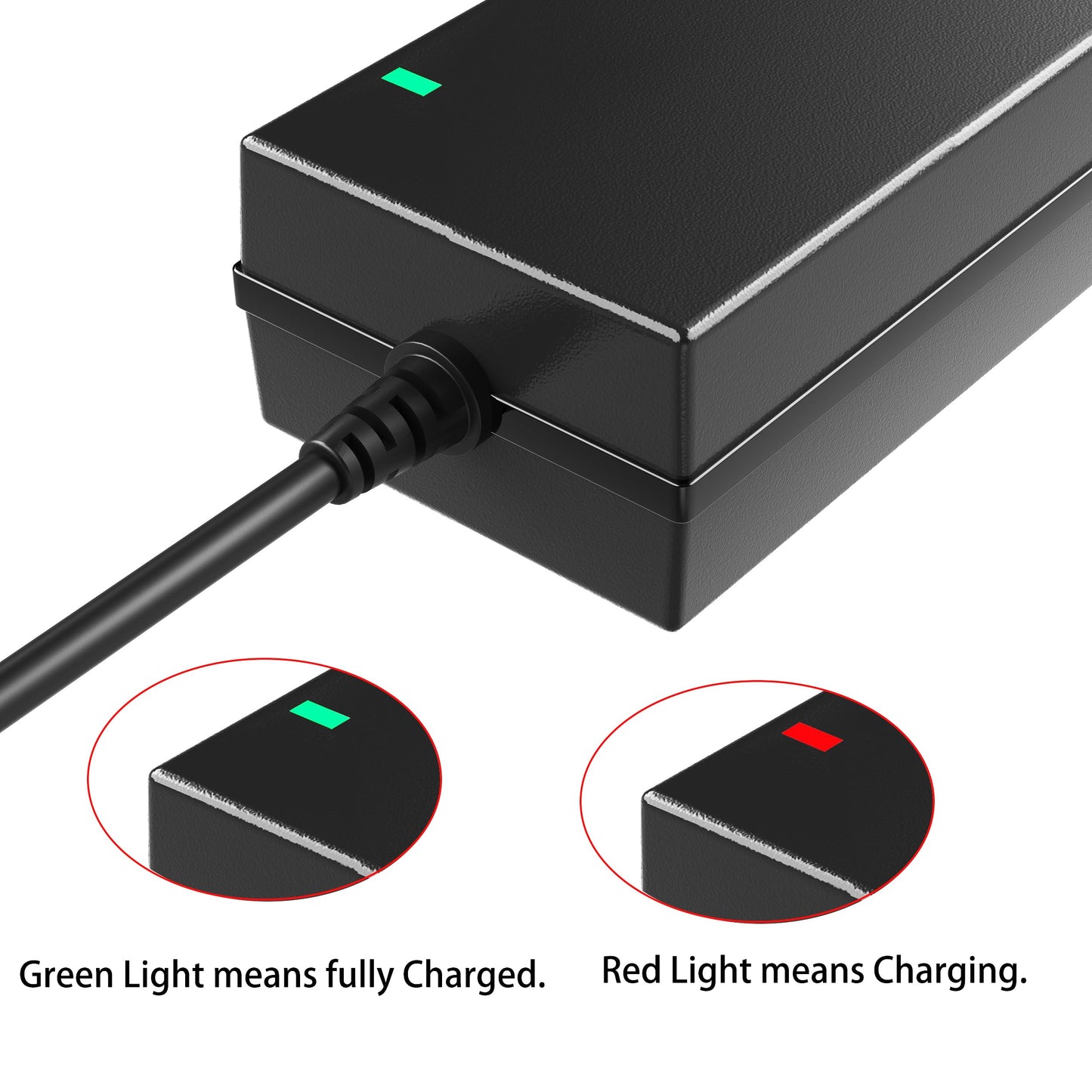 EWUNAX SGS Certified 42V 2A Power Adapter PowerFast 3-Prong Inline Connector for 36V Sports Mod,Pocket Mod Lithium Battery,Lithium Battery Power Charger.