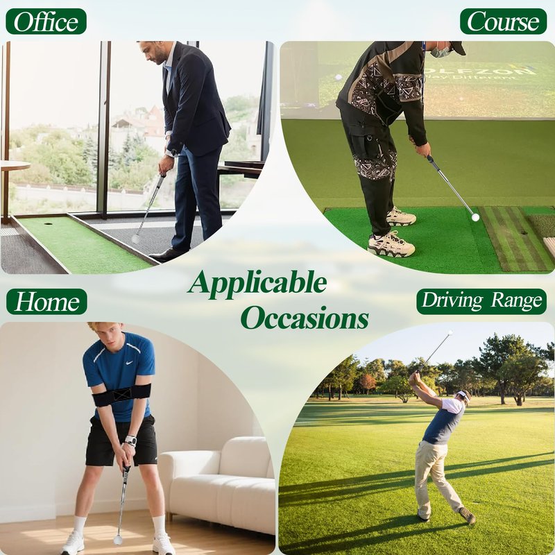 Retractable Golf Swing Training Aid, Portable Golf Swing Trainer for Warm Up Right-Handed Click Stick Golf Grip Trainer with Rhythm Click Sound, Golf Accessories for Beginners, Indoor Outdoor Practice