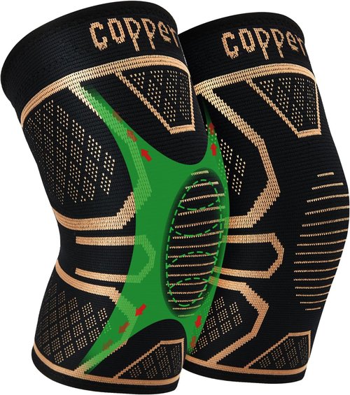 **Skiennix Copper Knee Braces - Medical Grade Compression Sleeves for Pain Relief | 2-Pack, 2XL**