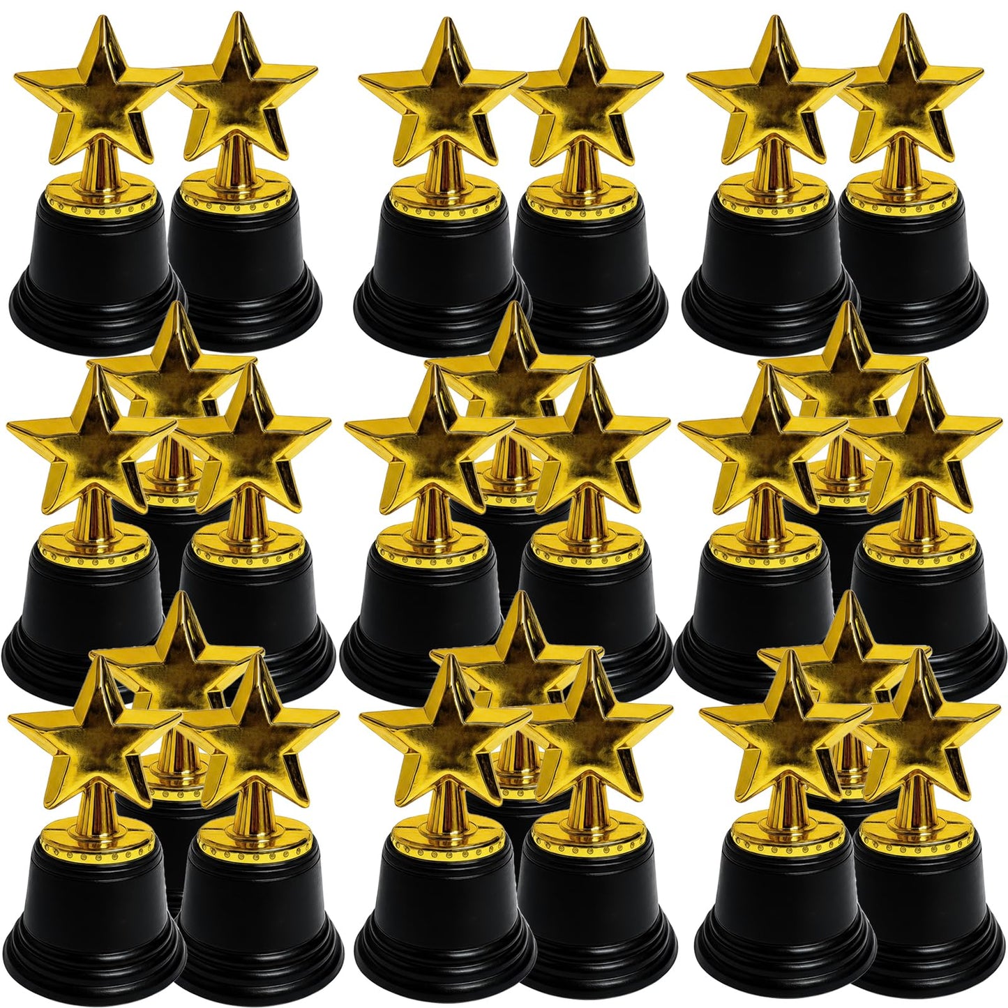 ZETEAKER 24 Pack Mini Star Trophy Awards Bulk, 4.72 Inch Plastic Gold Star Trophy, Mini Trophies Party Favors, Small Trophy Award for Winner Competitions, Sports Events, Props, Rewards, Game Prize