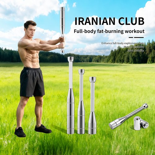Adjustable Macebell Clubbell, 6-in-1 Premium Steel Indian Club, Strength Training Equipment for Full Body, Muscles, Shoulder, Grips & Forearms Workouts(6.5/9/11/13/15/17.5LBs)
