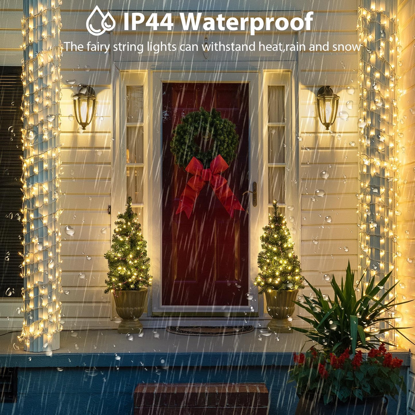 Connectable 240LED 88Ft 13Modes Christmas String Lights Indoor Outdoor Clear Wire | Warm White Christmas Lights | Twinkle Fairy Light Plug in with Timer for Tree Christmas Decorations