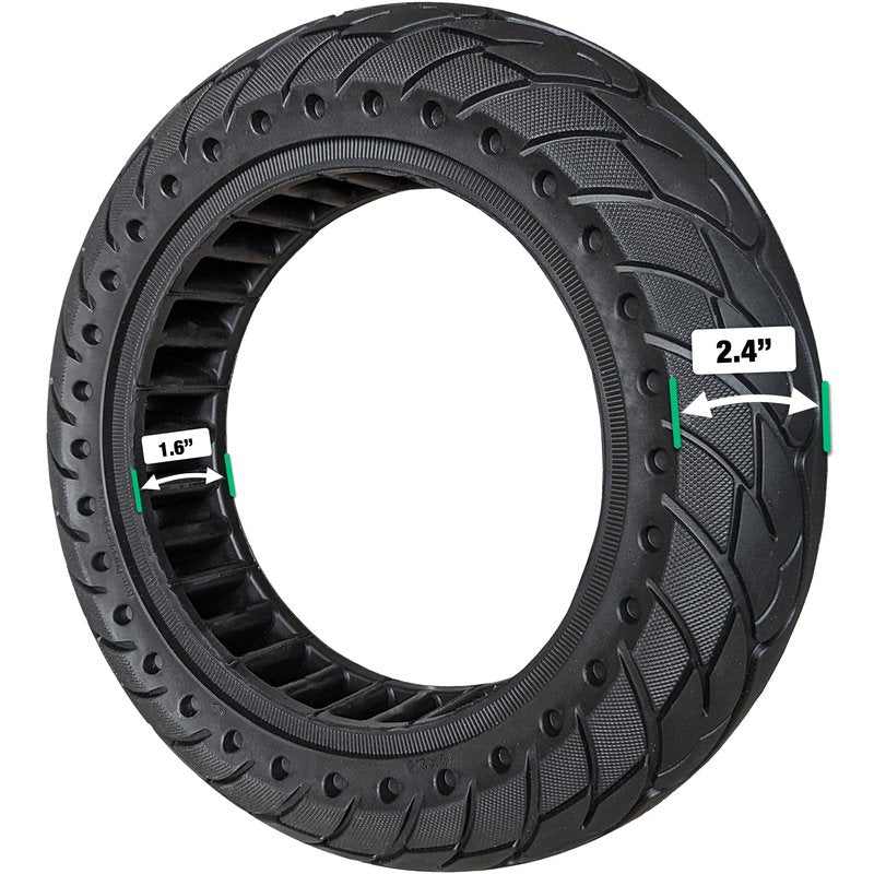 MOOVMOOV Solid Tire 10x2.5 for Ninebot G30 Max E-Scooter - Replaces Tubeless Tire 60/70-6.5 - Solid 10 inch Anti-Puncture Tire - Video Tutorial Included