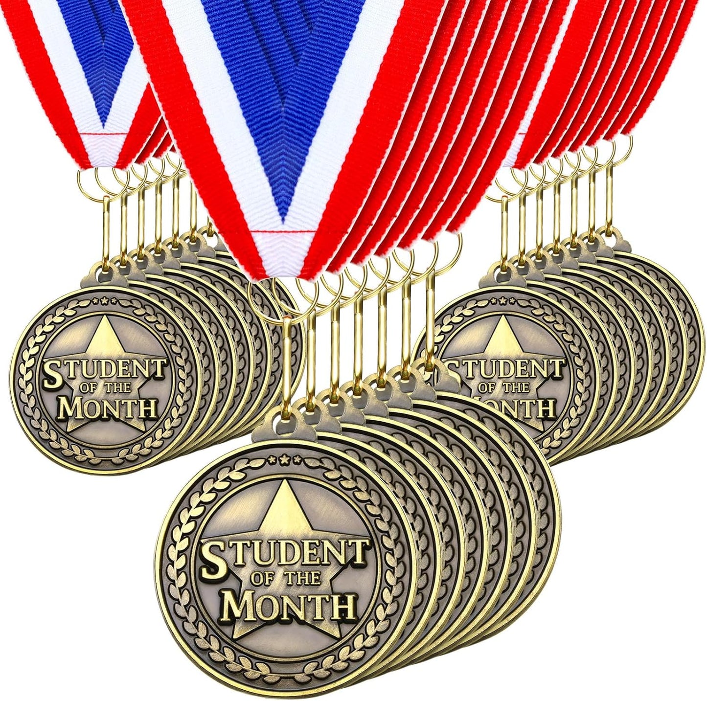 Quelay 100 Pcs Gold Winner Medals - 2 Inch Awards with Neck Ribbons for Sports Tournaments & Parties