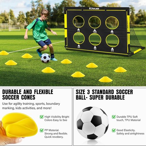 Kids Soccer Goal Set by [Brand Name] - 6x4 Ft Training Equipment for Ages 3-12 | Backyard Soccer Nets