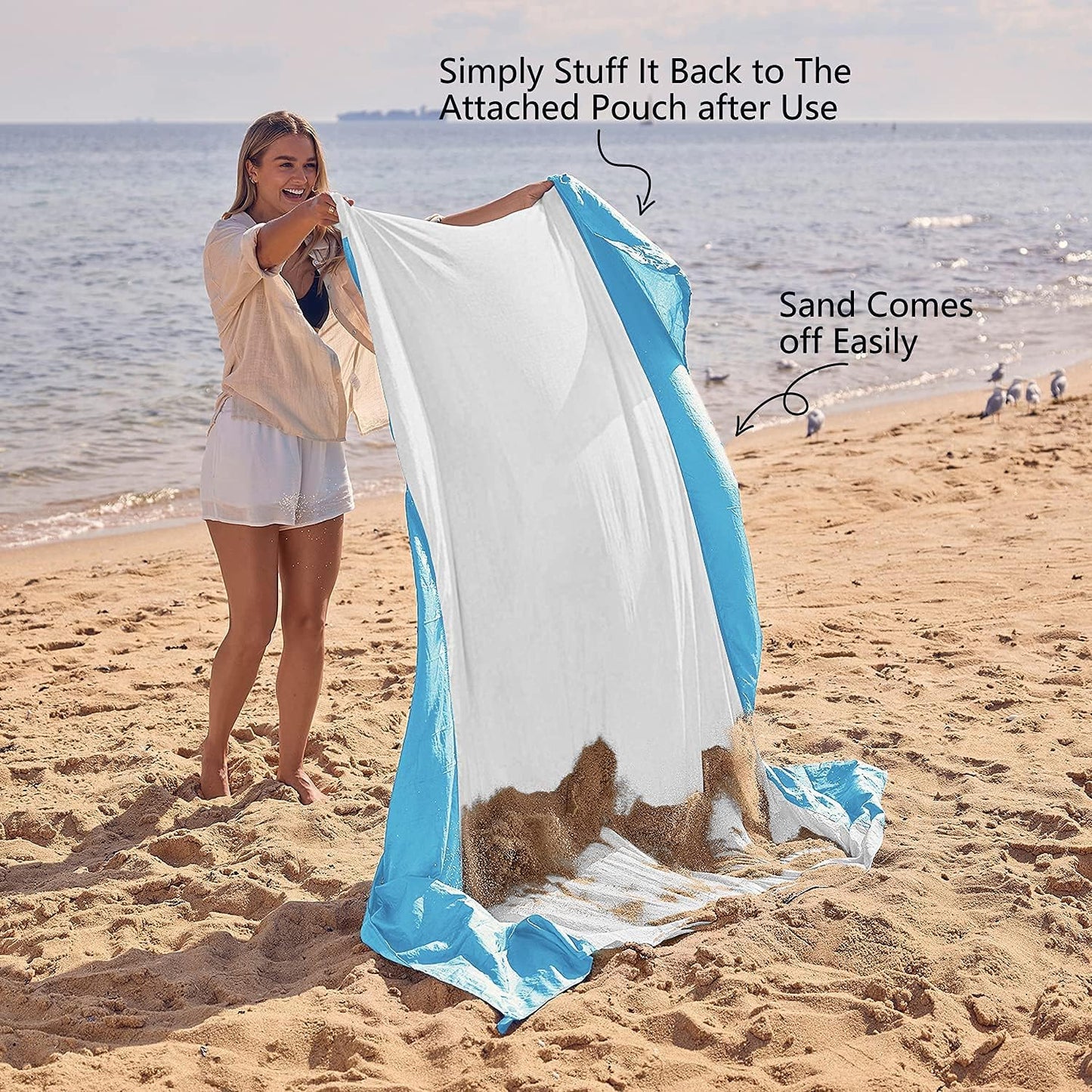 WEKAPO Beach Blanket - Sandproof Waterproof Extra Large Mat | Quick Drying for Camping, Picnic, and Vacation