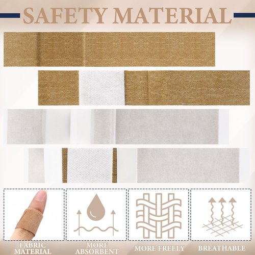 Geiserailie 360 Pcs Extra Long Flexible Fabric Bandages 4.72 x 0.79 Inch Adhesive Strip Bandages Non Latex Finger Bandages for Oversized Hands and Feet Construction Workers Carpenters